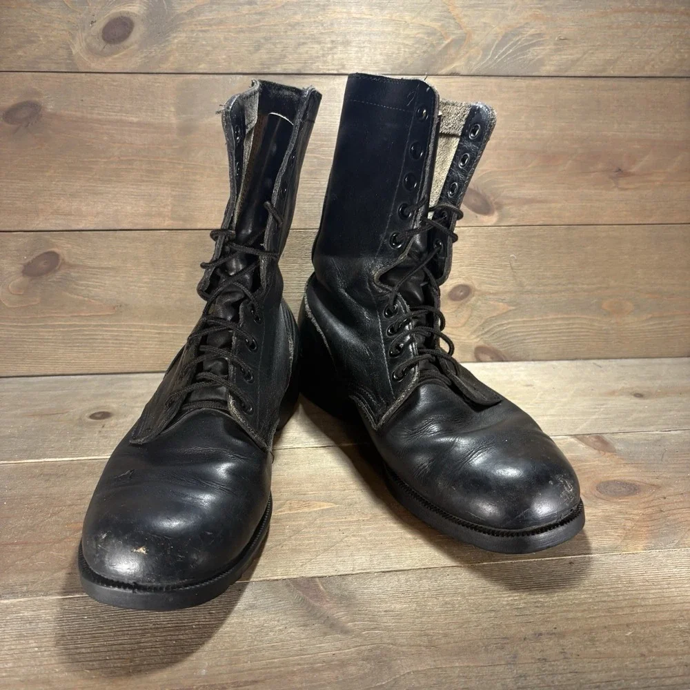 vintage ro search mens size 10.5 shoes black leather combat military boots